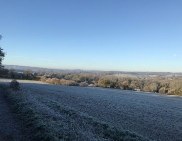 View of Chilham across Stour Valley from Mystole
