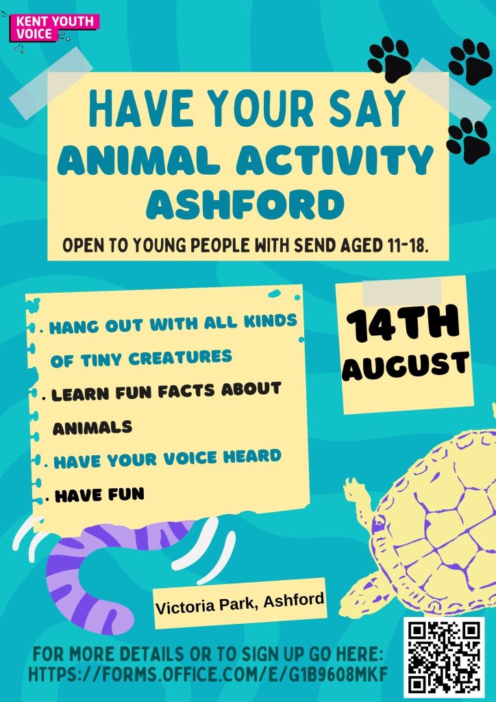 Ashford have your say session your young people with special educational needs (11-18 years old) August 14th 2024